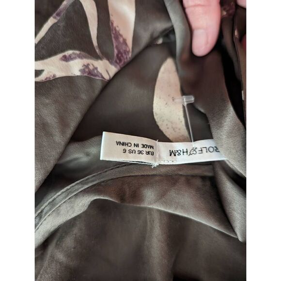 Viktor & Rolf for H&m midi silk ruffled button down shirt dress sz 6 euc - Picture 5 of 5